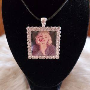 New Marilyn Monroe Rhinestone Framed Memory Pendant